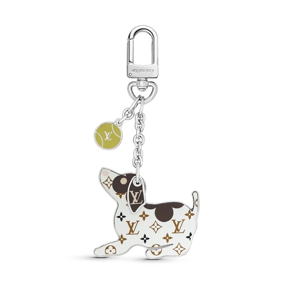 ๐ Authentic Louis Vuitton Monogram Jack Russell Dog Key Holder & Bag Charm - Picture 1 of 6